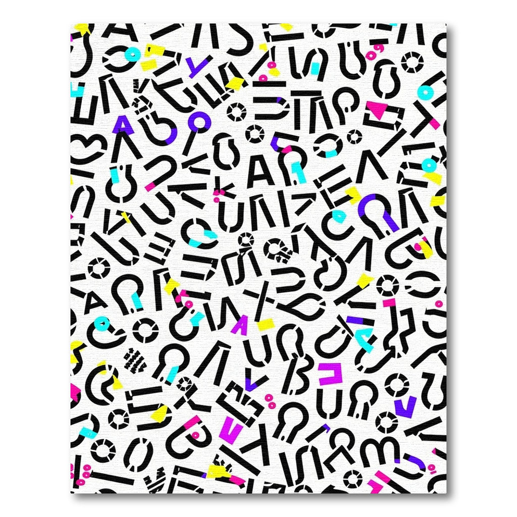 Colorful Abstract Alphabet Collage Rug