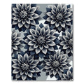 Monochromatic Floral Dahlia Botanical Art Rug
