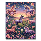 Ethereal Unicorn Meadow with Pastel Florals Rug