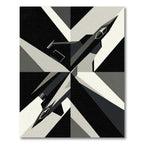 Gray And Black Jet Abstract Composition Rug