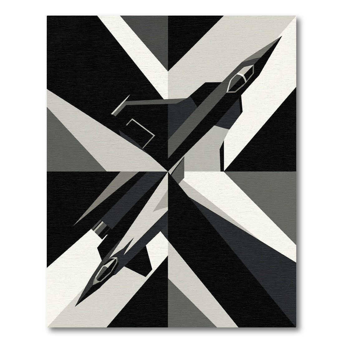 Gray And Black Jet Abstract Composition Rug