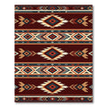 Rich Crimson Navajo Diamond Stripe Rug