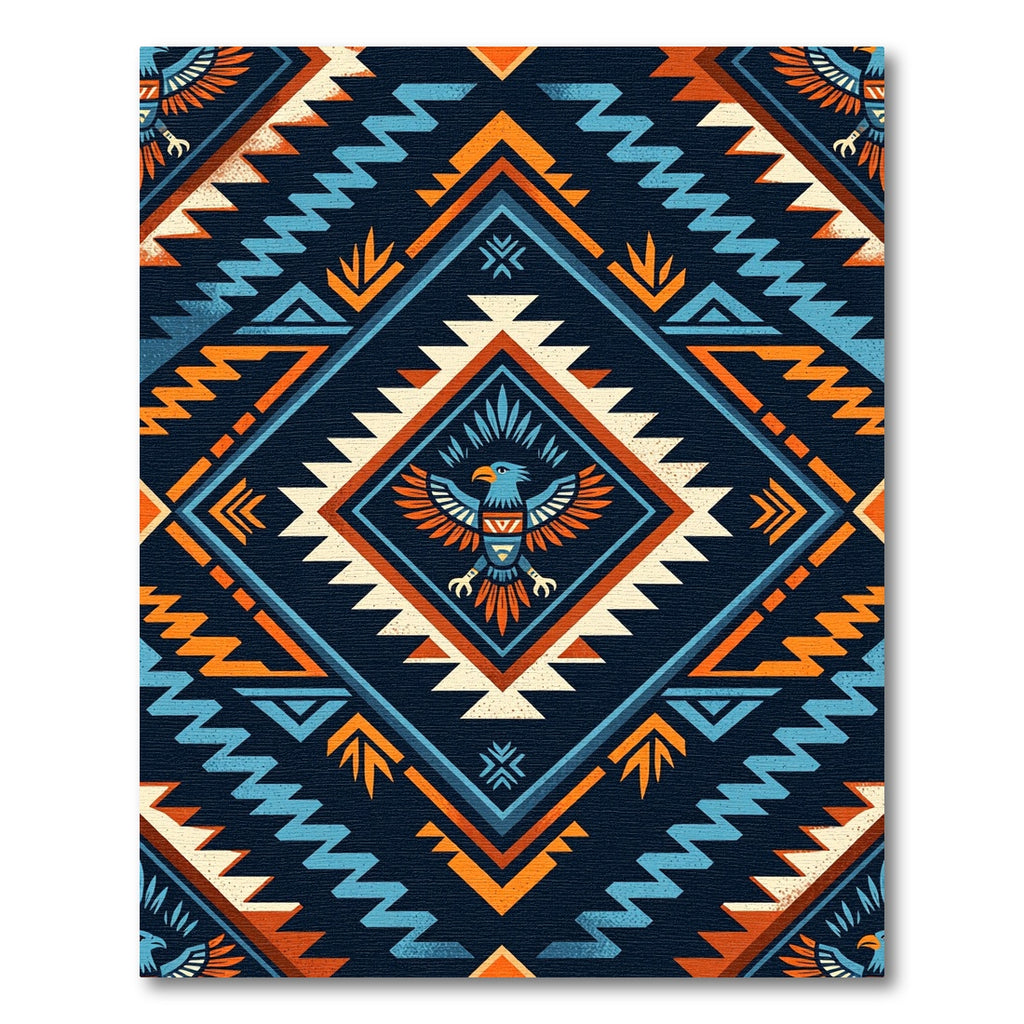 Navajo Inspired Eagle Diamond Pattern Rug