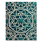 Teal Geometric Star Octagon Rug