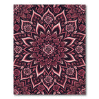 Crimson Rose Mandala Bloom Rug