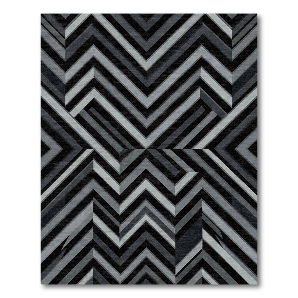 Monochromatic Geometric Chevron Angles Rug