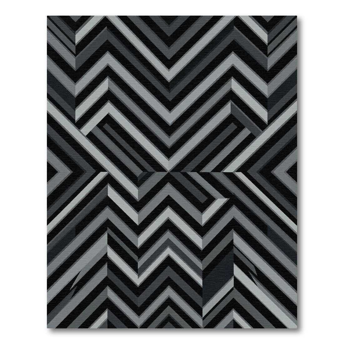 Monochromatic Geometric Chevron Angles Rug