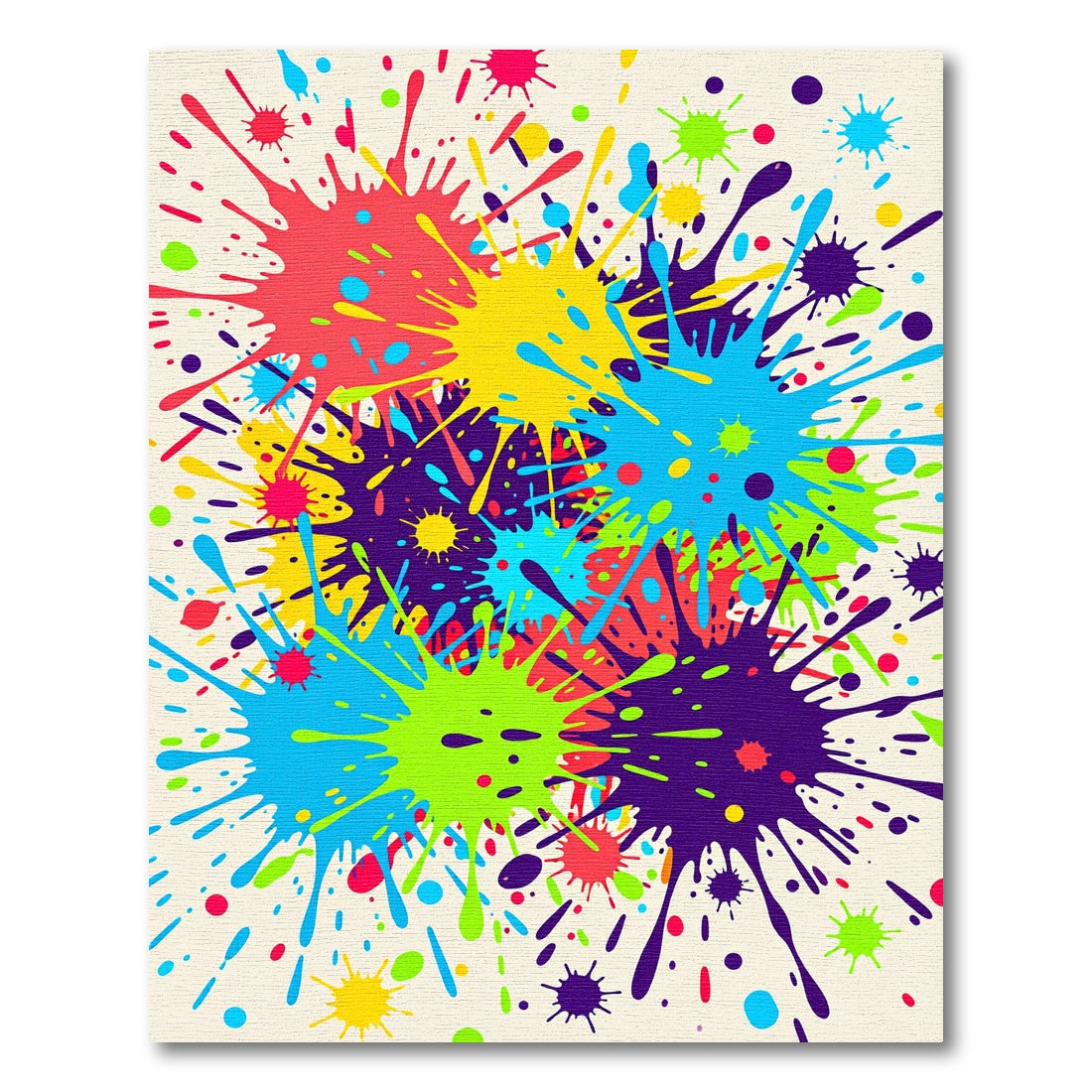 Vibrant Multicolored Modern Abstract Paint Splatter Rug