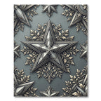 Ornate Silver Ornamental Star Embellishment Rug