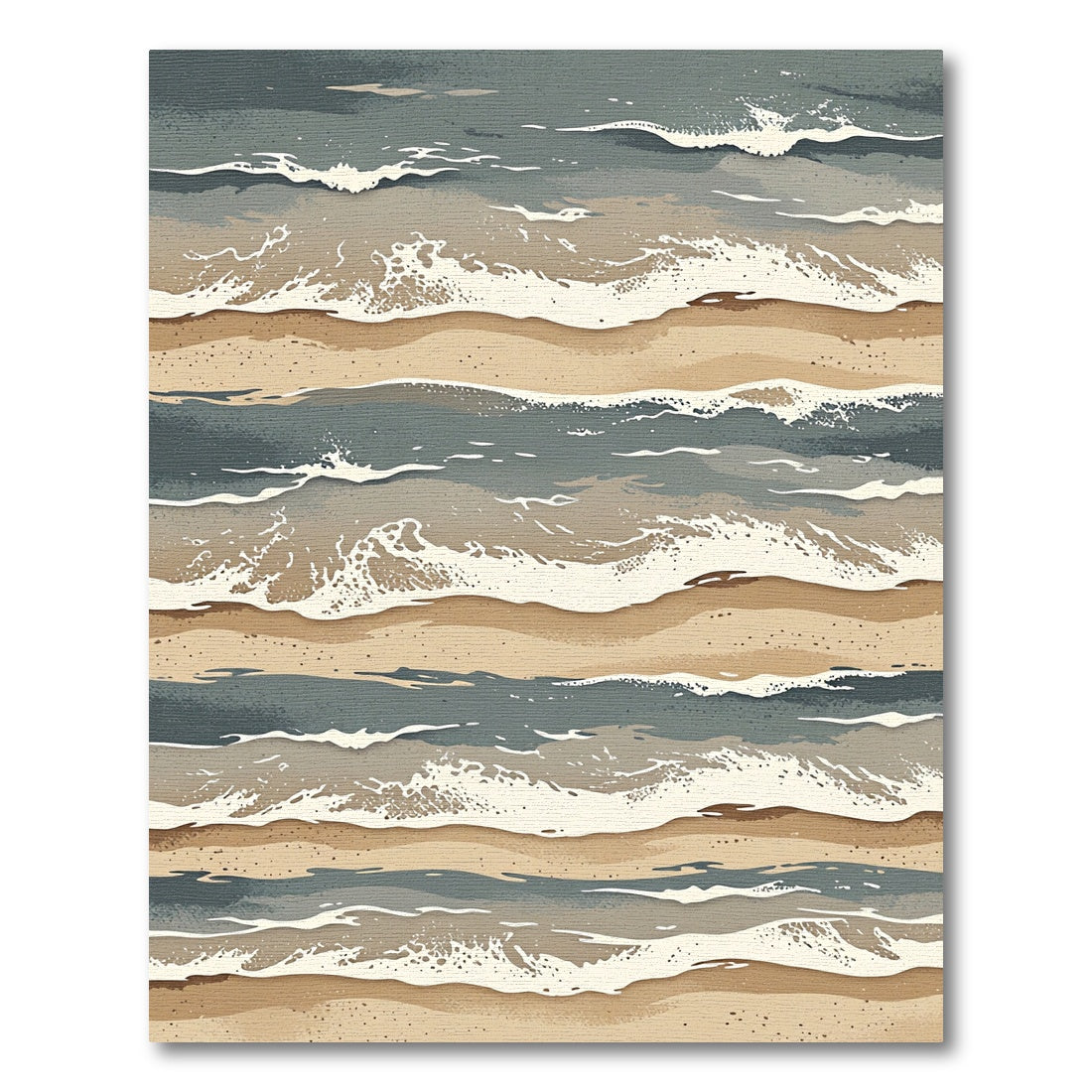 Coastal Wave Horizon Abstract Rug