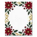 Deep Red Poinsettia Glitter Swirl Rug