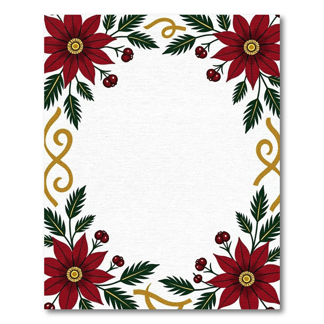 Deep Red Poinsettia Glitter Swirl Rug