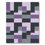 Purple Gray Black Abstract Squares Rug