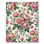 Romantic Blush Pink Rose Bouquet Rug