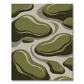 Olive Green Abstract Blob Flow Rug