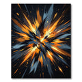 Dynamic Orange Blue Abstract Burst Rug
