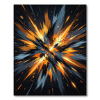 Dynamic Orange Blue Abstract Burst Rug