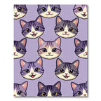 Cute Purple Cat Face Illustration Rug