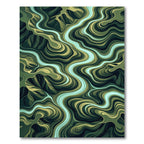 Earthy Teal Winding River Landscape Rug