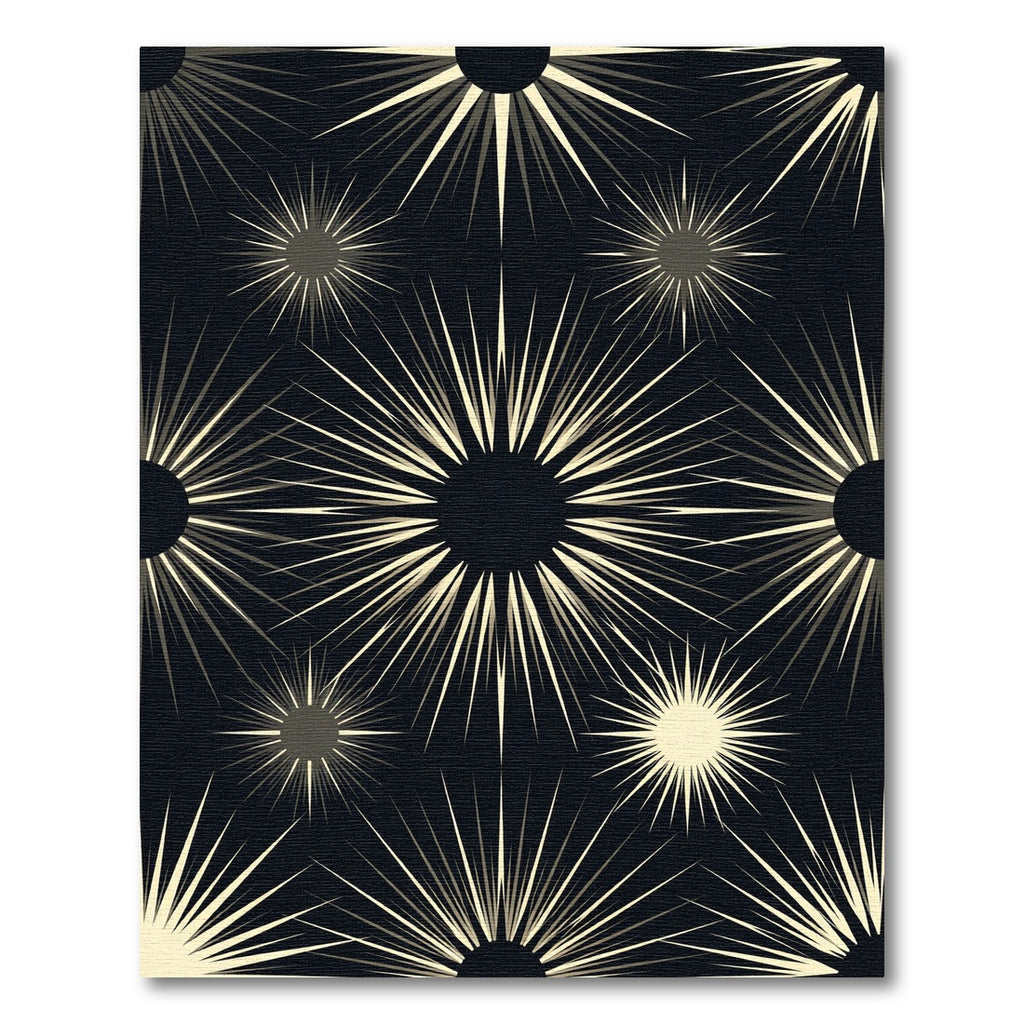 Dark Starburst Rays Rug