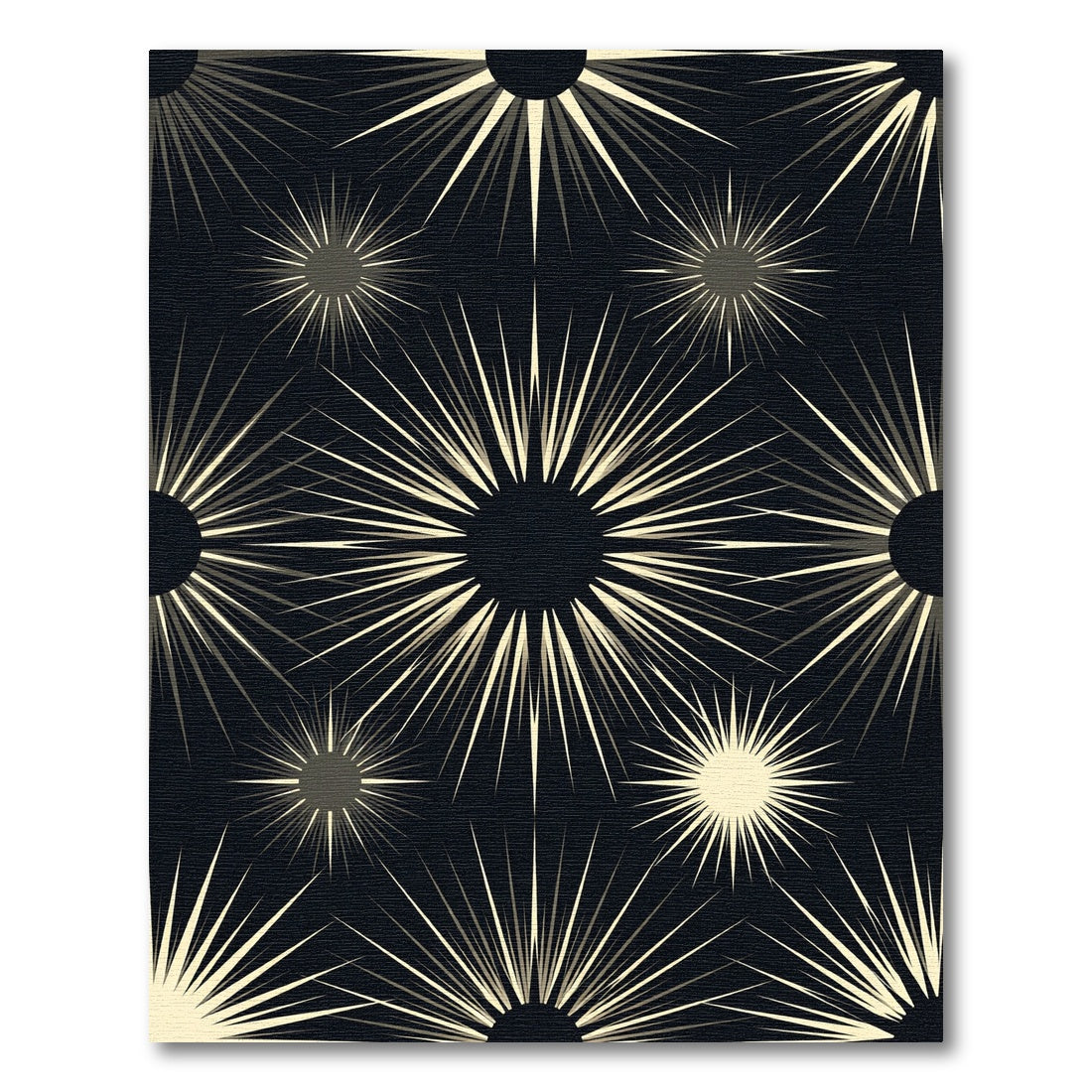 Dark Starburst Rays Rug