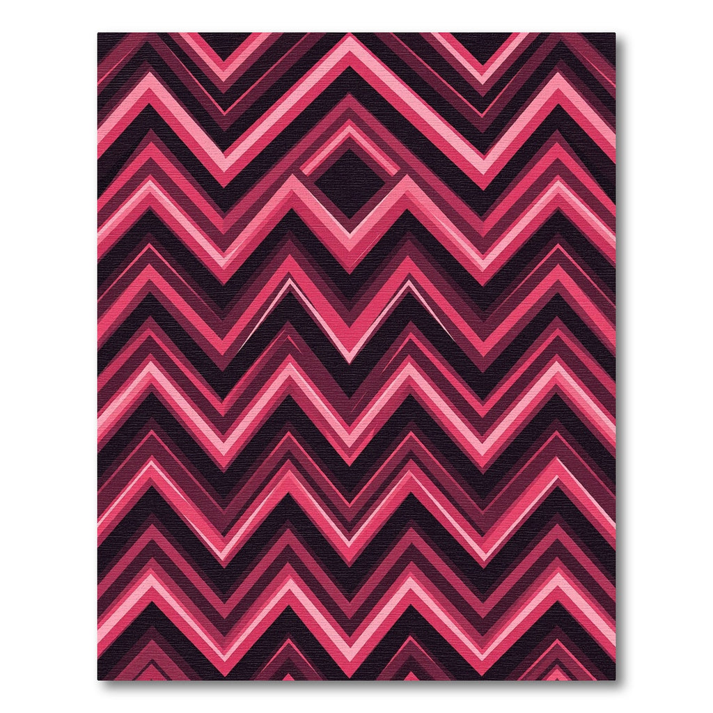 Pink Red Chevron Diamond Geometric Rug