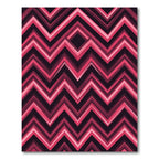 Pink Red Chevron Diamond Geometric Rug