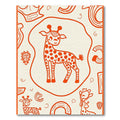 Playful Orange Giraffe Safari Scene Rug