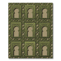 Ornate Green Arched Window Composition Rug