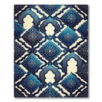 Intricate Deep Blue Arabesque Tile Rug
