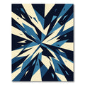 Sharp Blue Cream Geometric Burst Rug