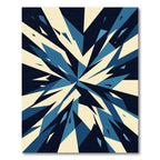 Sharp Blue Cream Geometric Burst Rug