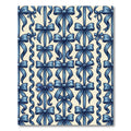 Elegant Navy Ribbon Suspended Bows Rug