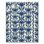 Elegant Navy Ribbon Suspended Bows Rug