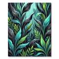 Lush Teal Tropical Rain Foliage Rug