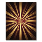 Radiant Golden Starburst Plum Rug