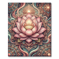 Ethereal Pink Lotus Floral Mandala Rug
