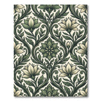 Elegant Sage Green Victorian Botanical Tapestry Rug