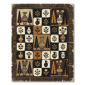 Earthy Terra Cotta Botanical Village Rug