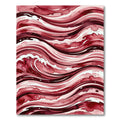 Crimson Watercolor Wave Abstract Rug