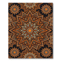 Orange Starburst Mandala Repeating Pattern Rug
