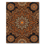 Orange Starburst Mandala Repeating Pattern Rug