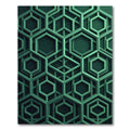 Deep Emerald Geometric Hexagon Web Rug