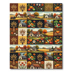 Autumnal Harvest Farmhouse Patchwork Decor Rug