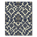 Elegant Navy Blue Damask Scroll Rug