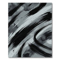 Monochromatic Abstract Ink Brush Stroke Rug