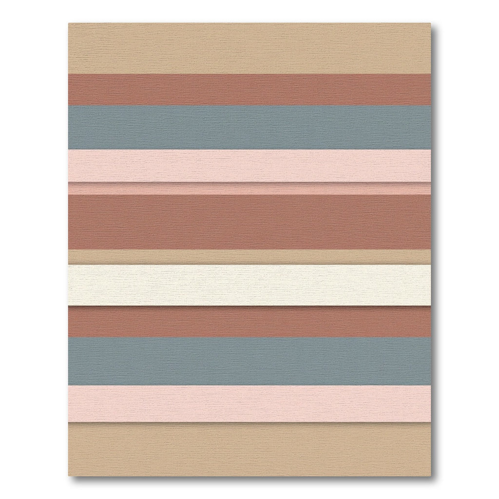 Earthy Terracotta Slate Pink Stripe Rug