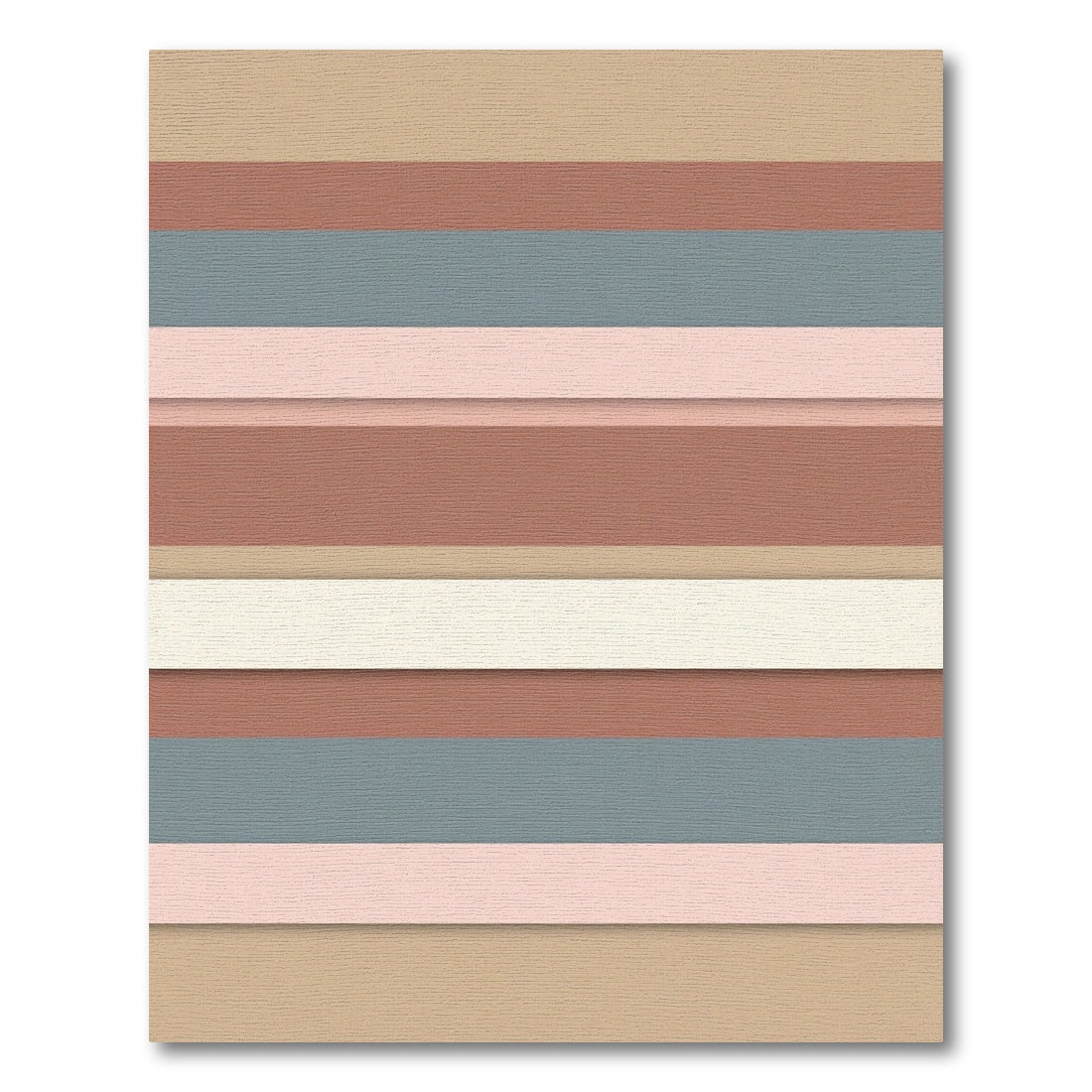 Earthy Terracotta Slate Pink Stripe Rug