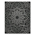 Intricate Silver Monochromatic Filigree Mandala Rug