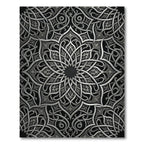 Intricate Silver Monochromatic Filigree Mandala Rug